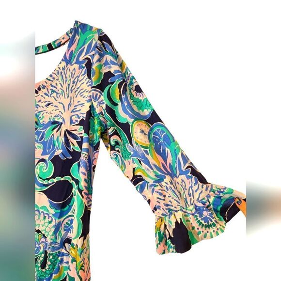 Lilly Pulitzer Sophie Ruffle Dress UPF 50 in Sirens and Spirits | M - Picture 6 of 10